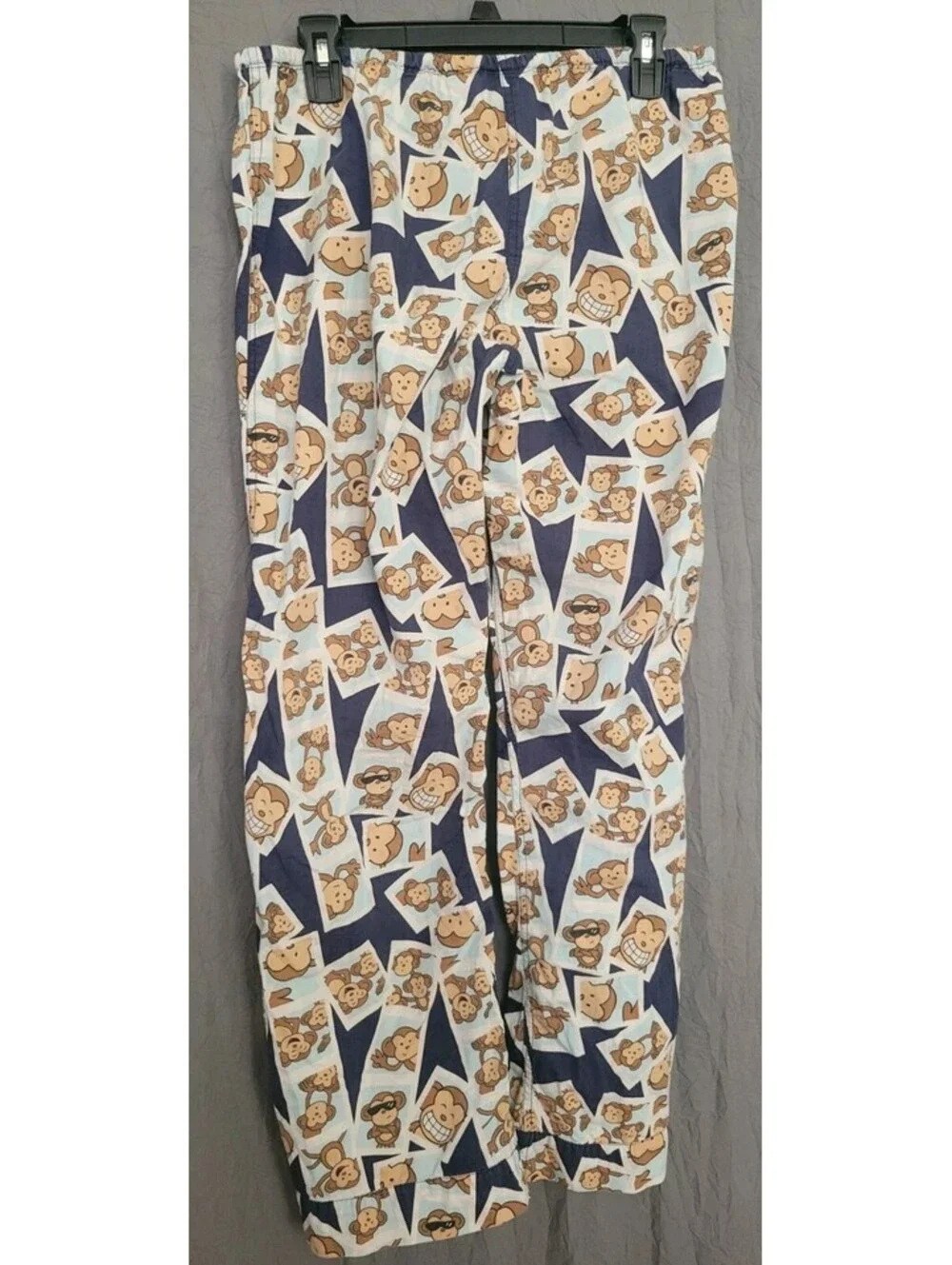 Vintage Aeropostale Pajama Pants Mens M Blue Monkey Print Lounge Sleep Y2K